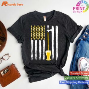 4th July Craft Beer American Flag Brewery T-shirt Style 1 - T-shirt