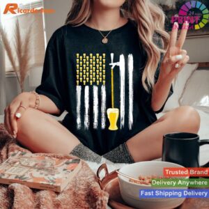 4th July Craft Beer American Flag Brewery T-shirt Style 3 - Women T-shirt