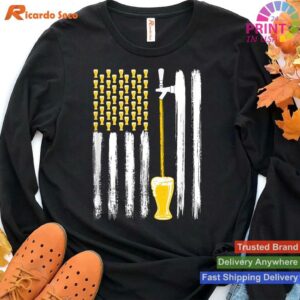 4th July Craft Beer American Flag Brewery T-shirt Style 4 - Hoodie