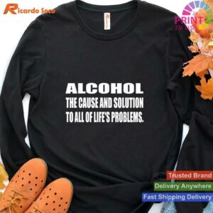 Alcohol Life's Problem Cause & Solution T-shirt Style 4 - Hoodie