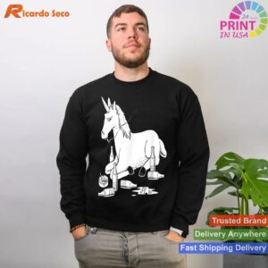 Angry Unicorn Beer Wine Alcohol T-shirt Style 2 - Sweatshirt