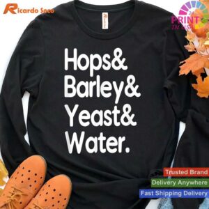 Brewer Gift Hops Barley Yeast Water Alcohol T-shirt Style 4 - Hoodie