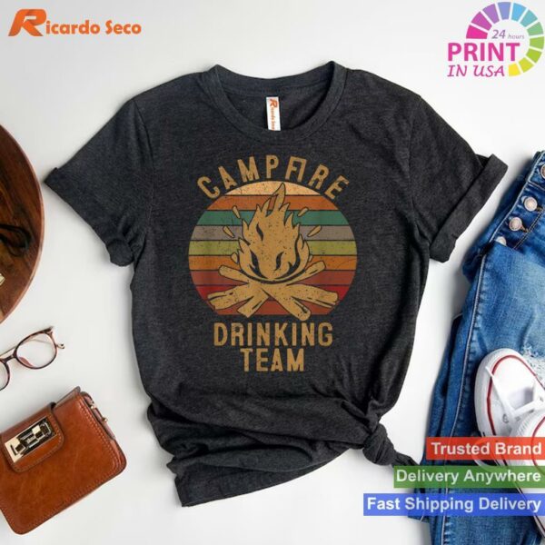 Camping Lovers Campfire Drinking Team T-shirt Style 1 - T-shirt