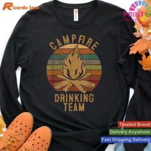 Camping Lovers Campfire Drinking Team T-shirt Style 4 - Hoodie