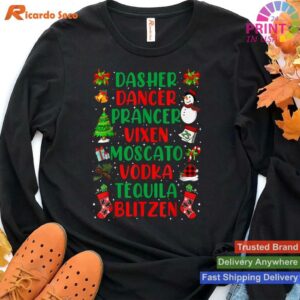 Christmas Moscato Vodka Tequila Dasher Dancer T-shirt Style 4 - Hoodie