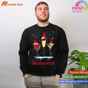 Christmas Spirits Bubbly Martinis Holiday Drink T-shirt Style 2 - Sweatshirt