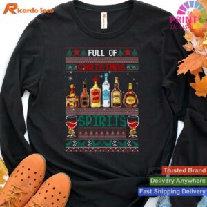 Christmas Spirits Wine Drinking Pajamas T-shirt Style 4 - Hoodie