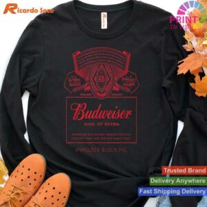 Classic Budweiser Can Label Black T-shirt Style 4 - Hoodie