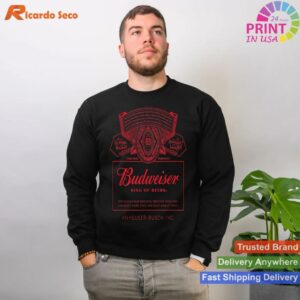 Classic Budweiser Can Label Black T-shirt Style 2 - Sweatshirt