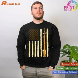 Distressed American Flag Craft Beer Tap T-shirt Style 2 - Sweatshirt