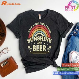 Girl Who Loves Sunshine and Beer T-shirt Style 1 - T-shirt