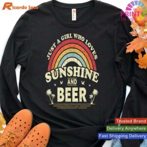 Girl Who Loves Sunshine and Beer T-shirt Style 4 - Hoodie