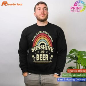 Girl Who Loves Sunshine and Beer T-shirt Style 2 - Sweatshirt