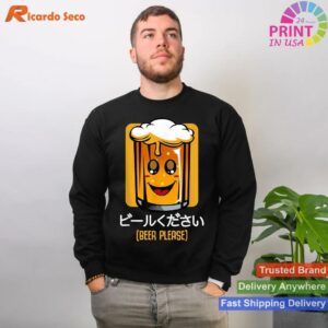 Japanese Kawaii Beer Please Alcohol T-shirt Style 2 - Sweatshirt