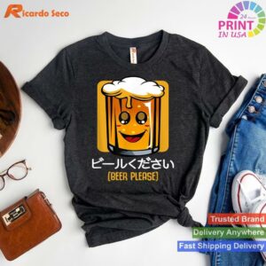 Japanese Kawaii Beer Please Alcohol T-shirt Style 1 - T-shirt