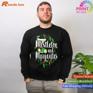 Mistletoe Margaritas Christmas Alcohol Tee T-shirt Style 2 - Sweatshirt