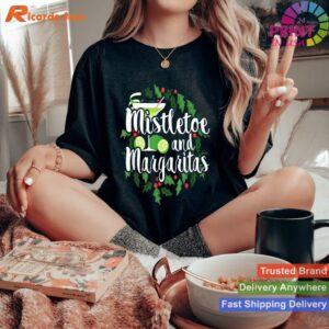 Mistletoe Margaritas Christmas Alcohol Tee T-shirt Style 3 - Women T-shirt