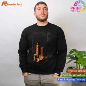 Patent Blueprint Distillery Alcohol Still T-shirt Style 2 - Sweatshirt