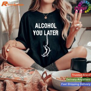 Phone Cord Joke Alcohol You Later T-shirt Style 3 - Women T-shirt