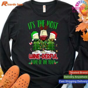 Unisex Christmas Wine Alcohol Pajama T-shirt Style 4 - Hoodie