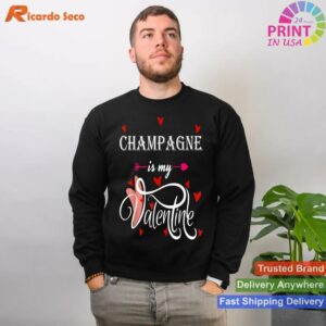 Valentine's Day Champagne Lover T-shirt Style 2 - Sweatshirt