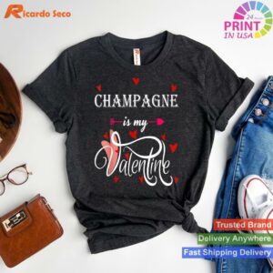 Valentine's Day Champagne Lover T-shirt Style 1 - T-shirt