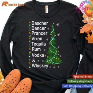 Whiskey Vodka Tequila Dasher Dancer Alcohol T-shirt Style 4 - Hoodie