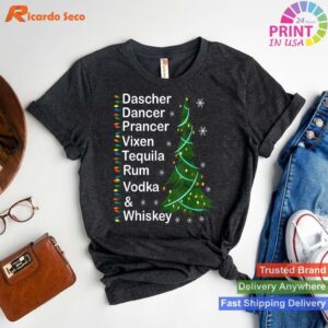 Whiskey Vodka Tequila Dasher Dancer Alcohol T-shirt Style 1 - T-shirt